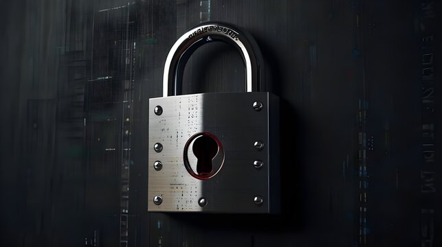 Unique Perspective on Cyber Security with Padlock,network defense, cyber threat, digital protection, secure server, internet safety