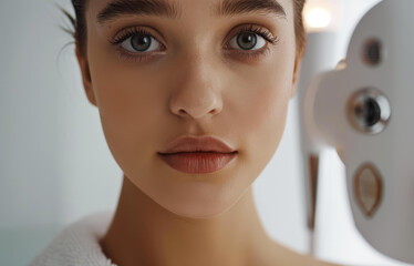 Rejuvenate skin with RF lifting by a professional at a beauty salon.