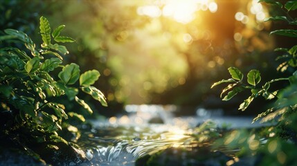 Fototapeta premium Beautiful and tranquil natural background, showcasing peaceful elements for a calming atmosphere and serene visual experience.