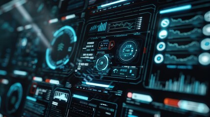 Fototapeta premium Hyper realistic computer screen featuring simple elegant AI interface, sleek design, digital future, technology innovation