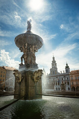 Barocker Kultbrunnen am Hauptplatz von Budweis