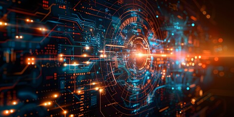 Obraz premium Futuristic Technology Circuit Board