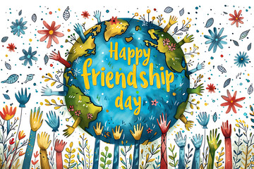 Naklejka premium international friendship day illustration