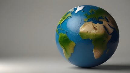 Fototapeta premium 3D Globe Isolated on White Background, Earth Day and World Environment Day Concept, environmental awareness, globe model, Earth symbol, sustainable development, global ecology