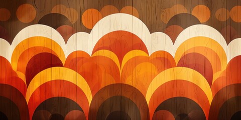 Vintage S Pattern Design on Woodgrain Background