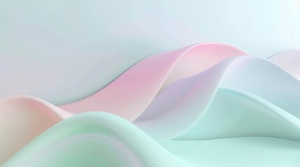 Gradient pastel smooth abstract background with soft transitions and light hues, perfect for elegant designs Isolated on a white backdrop, ample copy space, 3d render
