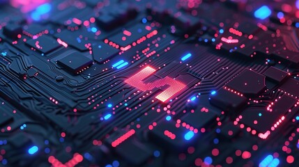 Digital Symphony: Minimalist Abstract AI Algorithms Processing Data