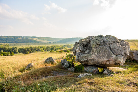 The monument of nature is megalith Horse Stone, Tulskiy region, Russia