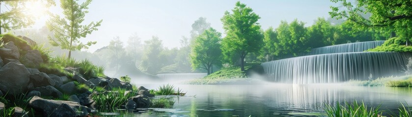 Clean design for natural resource management, hyper realistic, simple minimalist sustainability theme