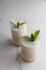 coffee cocktail with mint