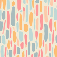 Collage Style Seamless Pattern with Abstract Organic Shapes in Pastel Colors