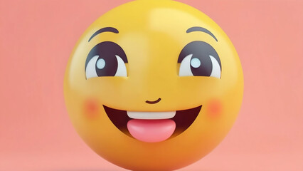 Fototapeta premium Cute Face with 3D Emoji