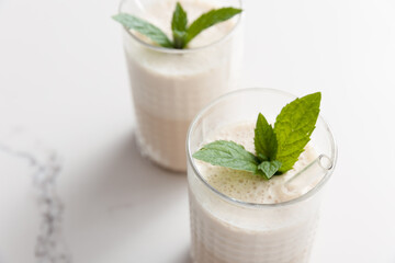 coffee cocktail with mint