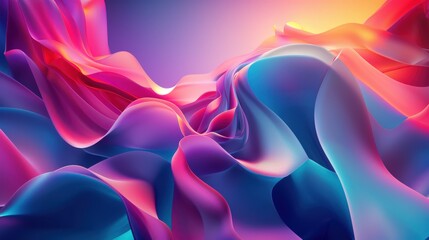 Obraz premium Hyper realistic vibrant abstract shapes and colors, recycling and sustainability, futuristic eco concept