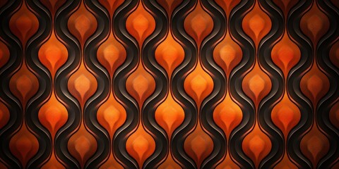 Abstract S-Shaped Pattern in Orange and Black