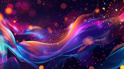 Obraz premium Hyper realistic digital transactions, vibrant colors and abstract shapes, futuristic finance innovation