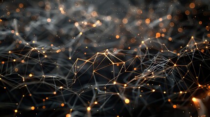 Illuminated Neural Networks: Glowing Abstract Lines on Black Background