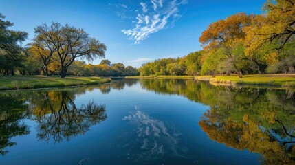 Tranquil lake reflecting towering mountains