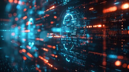 Fototapeta premium Cybersecurity and information or network protection. Future technology web services for business and internet project