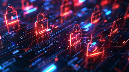 Obraz premium Cybersecurity and information or network protection. Future technology web services for business and internet project