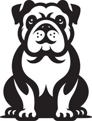Bull dog silhouette and vector illustration