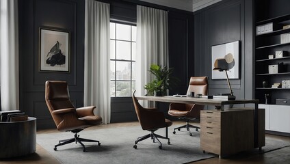 Minimalist office workspace with sleek design