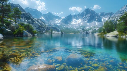 Fototapeta premium lake and mountains