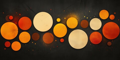 Grunge Abstract Art With Orange and Yellow Circles