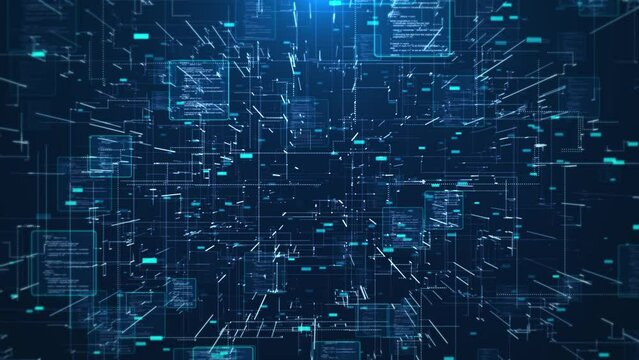 Deep Learning, Chatbot, Artificial Intelligence, Machine Learning Deep cyber stage waves lights, digital lines particles big data streams, presentation cyberspace stream. Oscar award ceremony event