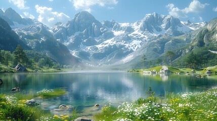 Fototapeta premium lake in the mountains