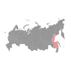 Obraz premium Khabarovsk Krai map, administrative division of Russia. Vector illustration.