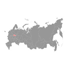 Kostroma Oblast map, administrative division of Russia. Vector illustration.