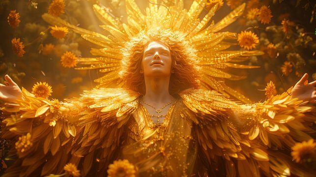 Dazhbog- Appearance- a bright and joyful man with golden hair and shining eyes. His clothing resembles sunlight. Character- kind and generous
