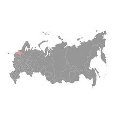 Obraz premium Leningrad Oblast map, administrative division of Russia. Vector illustration.