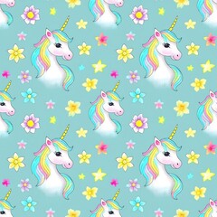 seamless pattern with unicorn
