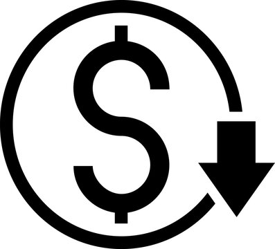 Money increase icon. lose money vector icons