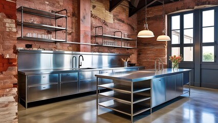 modern kitchen interior with kitchen