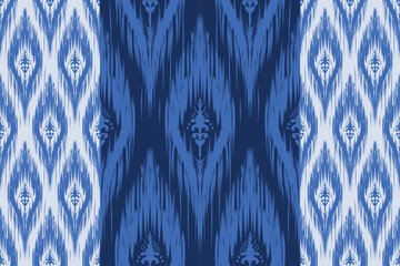 Motif ethnic handmade beautiful Ikat seamles.Ikat ethnic tribal, boho colors seamless wallpaper. Ethnic Ikat abstract background art.Illustration for greeting cards, printing and other design.