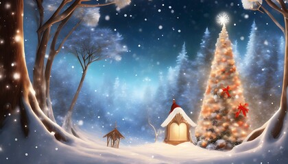 Fototapeta premium christmas tree in the night