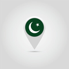 Pakistan flag map navigation design vector illustration.