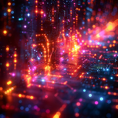 Obraz premium Cyber Security Artistry: Abstract Canvas with Code