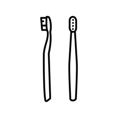 Toothbrush line black icon