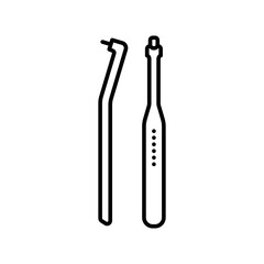 Tufted brush line black icon