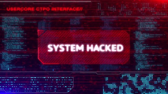 Cyber Crime Hacking attack System hacked alert computer network. Cybersecurity vulnerability, data breach, cyber security technology. Hacking group exploiting corrupted cyber security Programming