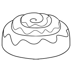 cinnamon roll illustration hand drawn outline vector