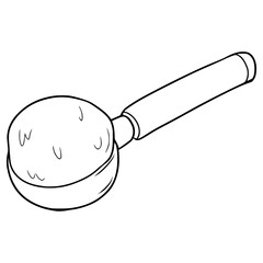 ice cream scoop spoon illustration hand drawn outline vector
