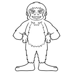 big foot illustration hand drawn outline vector