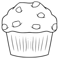 muffin illustration hand drawn outline vector