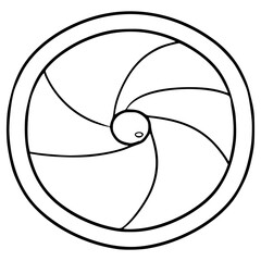 camera lens illustration hand drawn outline vector