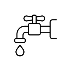 Tap water outline icons, minimalist vector illustration ,simple transparent graphic element .Isolated on white background